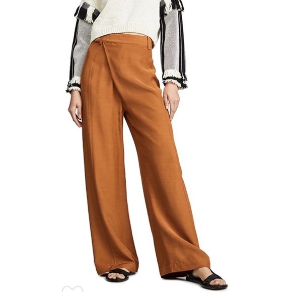 3.1 Phillip Lam Sateen Overlap Pants in Cream. - Picture 9 of 15